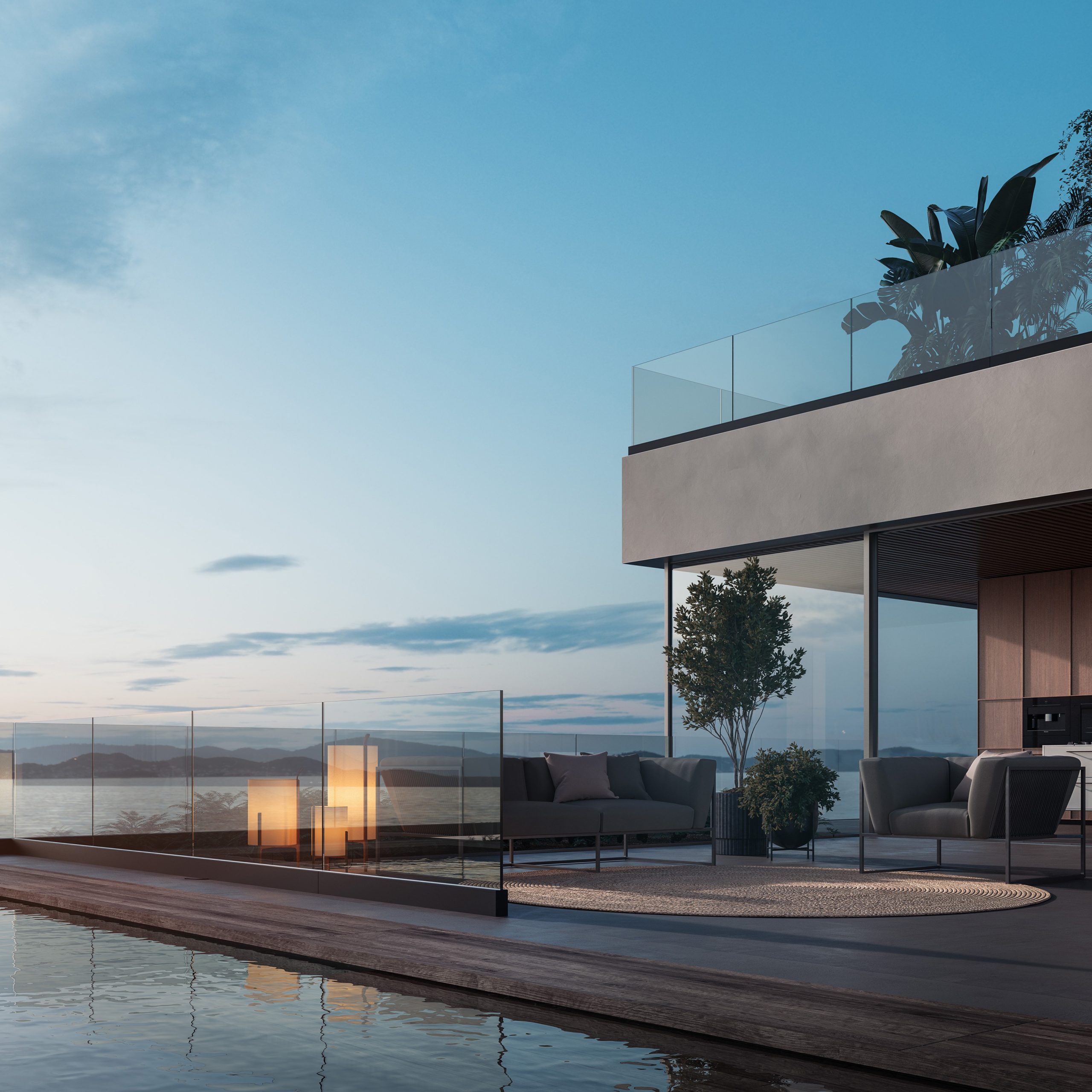 Garde Corps Defender sur balcon & piscine
