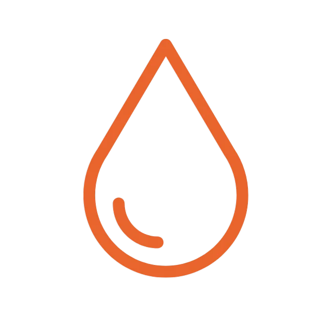 Icone orange d'une goutte